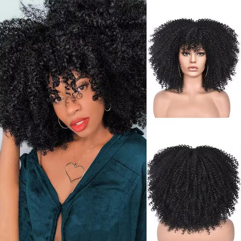 Short Curly Afro Lace-Style Wig