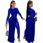 Long-sleeve asymmetrical maxi dress
