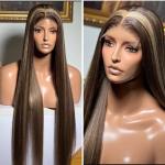 30 inches bone straight replica with birthmark