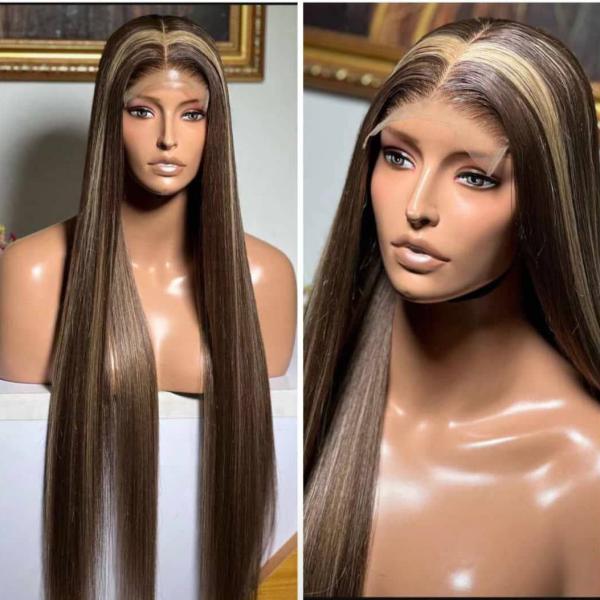 30 inches bone straight replica with birthmark