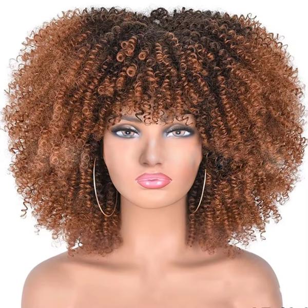 Short Curly Afro Lace-Style Wig