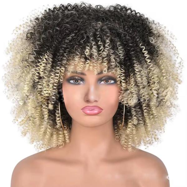 Short Curly Afro Lace-Style Wig