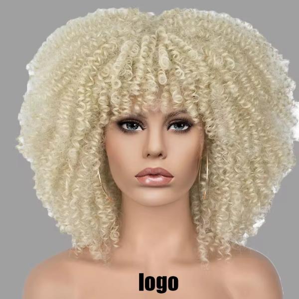 Short Curly Afro Lace-Style Wig