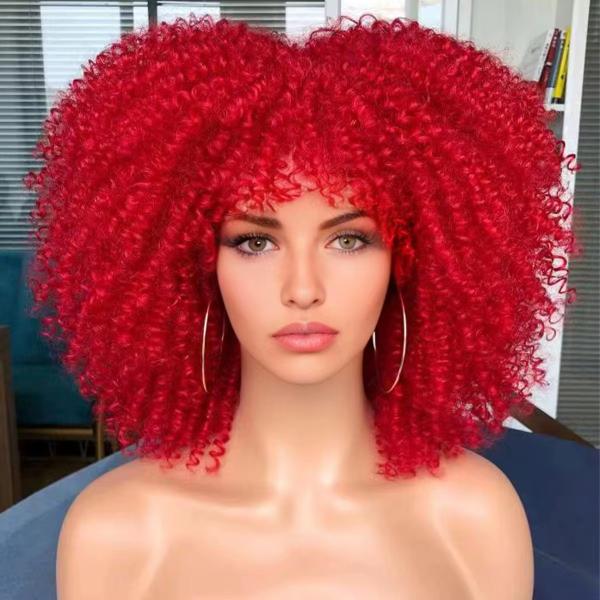Short Curly Afro Lace-Style Wig