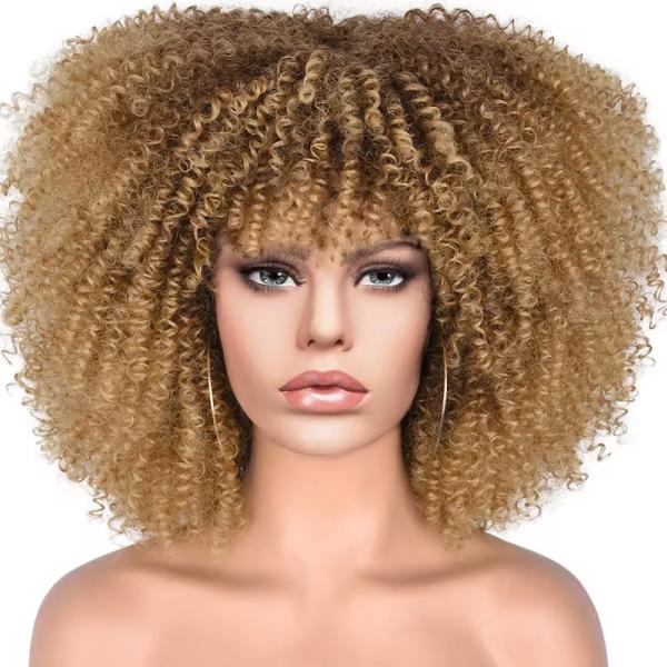 Short Curly Afro Lace-Style Wig