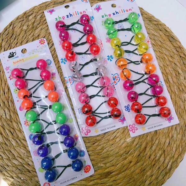 kids Bead Elastic Ball Hair Ties Hair Bobbles