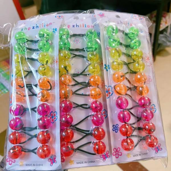 kids Bead Elastic Ball Hair Ties Hair Bobbles