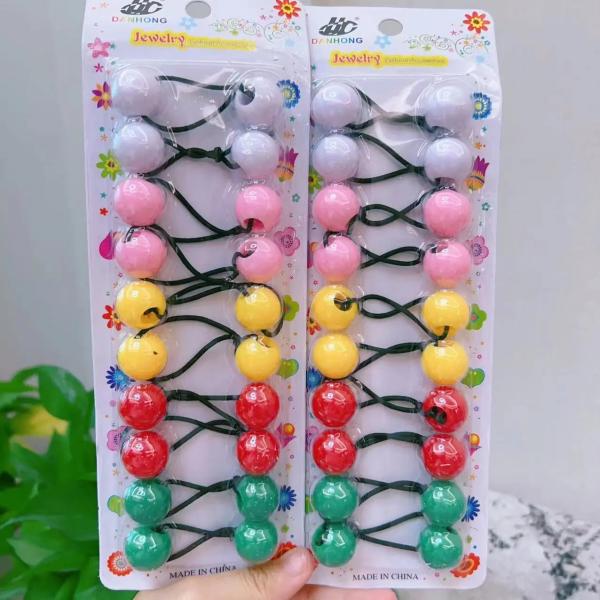 kids Bead Elastic Ball Hair Ties Hair Bobbles