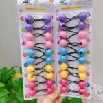 kids Bead Elastic Ball Hair Ties Hair Bobbles