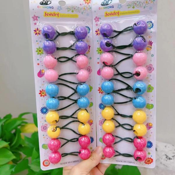 kids Bead Elastic Ball Hair Ties Hair Bobbles