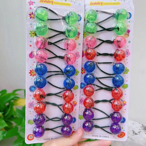 kids Bead Elastic Ball Hair Ties Hair Bobbles